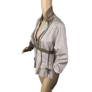 Byron Lars Stylish Women's Blouse in Gray and Brown